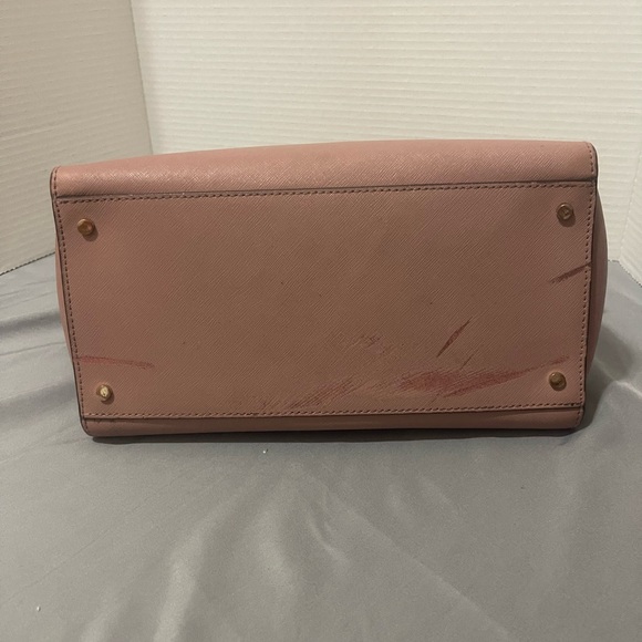 Kate Spade New York Cameron medium satchel in dusty peony crosshatched leather - Picture 7 of 12